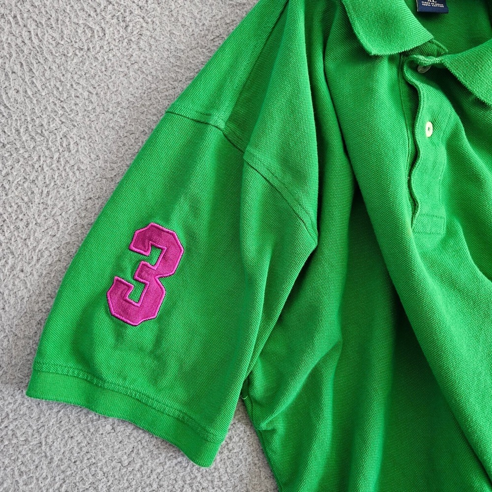 U.S. Polo Assn. Polo Shirt Men XL Green Pink Big Logo Short Sleeve Cotton XL - Picture 5 of 8